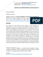 A Prática Pedagógica de Professores Na Educação Do