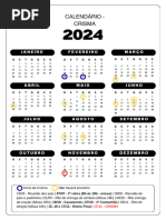 Calendário 2024 Crisma