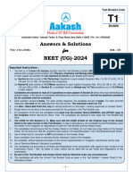 Answers and Solutions NEET 2024 Code T1 FINAL