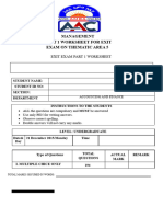 Part 1 MGMT Exit Exam Worksheet Question