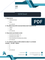 QCM Excel 30 Questions