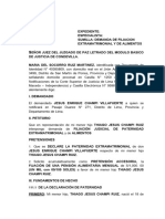 Demanda de Filiacion y Pension Alimenticia