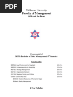 BHM 8th Sem Syllabus 2018