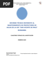 Informe Técnico de Mantenimeinto de Proyectores.