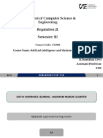 Cs3491 - Aiml - Unit III - Maximum Margin Classifier