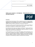 NCh1116 2008 Áridos MO y HO - Determinación de La Densidad Aparente