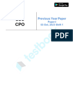 SSC CPO 2023 Official Paper-I (Held On - 03 Oct, 2023 Shift 1)