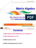 MAE101 ALG Chapter 2 - Matrix Algebra