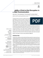 Usability of End-To-End Encryption in E-Mail Communication