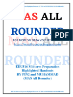 EDU516 Midterm Preparation Highlighted Handouts by PIN2 and MUHAMMAD (MAS All Rounder)