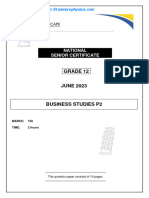 EC Business Studies Grade 12 June 2023 P2 and Memo