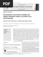 Determination of Insecticides Malathion and Lambda-Cyhalotrin Residues by GC