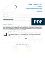 4UFM - Finance For Managers - Open Book Exam - May 2024 Edit