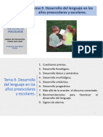 Tema 9. Desarrollo Del Lenguaje en Los Aã Os Prescolares y Escolares