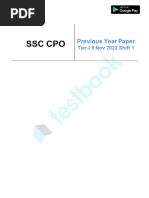 SSC CPO 2022 Tier-I Official Paper (Held On 9 Nov 2022 Shift 1) (English)