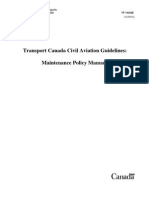 TP14308E - Transport Canada Civil Aviation Guidelines - Maintenance Policy Manuals