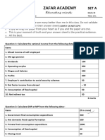 Test 3 National Income - SET A