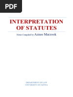 Intrpretation of Statutes