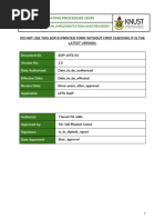 Standard Operating Procedure (Sop) - Sept 2023