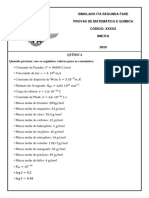 Simulado Extra ITA Discursivo Matemática e Química