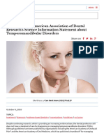 Revision of The American Association of Dental Research's Science Information Statement About Temporomandibular Disorders - Jcda