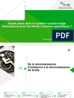 Quelle Place Dans Le Système Scolaire Belge Francophone Pour Les Élèves À Besoins Spécifiques ?