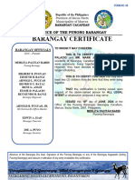 Form #9 - Barangay Certificate (No Living Together)