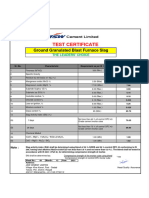 GGBS Test Certificate Dolvi