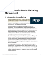 UNIT I - Introduction To Marketing Management