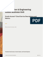 Oracle Aconex Cloud Service Descriptions and Metrics