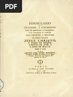 Formulario de Orações, e Cerimônias para Se Armarem Cavaleiros, e Se Lançarem Hábitos Das Ordens, e Milicias de Nosso Senhor Jesus Cristo