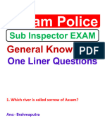 Assam Police SI GK