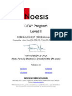 Noesis CFA Level 2 Formula Sheet 2024