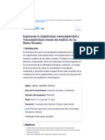 Explorando La Subjetividad, Intersubjetividad y Transubjetividad A Través Del Análisis de Las Redes Sociales