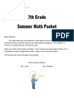 Entering 7th Grade Math Summer Packet 2021