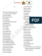 Idioms Related To W, X, Y & Z