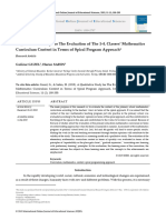 A Qualitative Study For The Evaluation of The 1-4. Classes' Mathematics Curriculum Content in Terms of Spiral Program Approach.