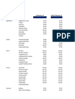 Price Comparison Menu TGG