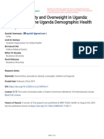 Childhood Obesity and Overweight in Uganda: Evidence From The Uganda Demographic Health Survey 2016