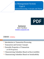 Intro To Transaction Processing and Theory