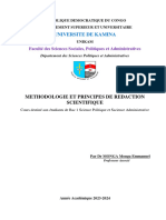 Methodologie Et Principes de Redaction Scientifique Bac 1 Politique Et Administration - 091904