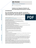 Clinical Practice Guideline For The Diagnosis, Evaluation, and Treatment of Attention-Deficit/Hyperactivity Disorder in Children and Adolescents