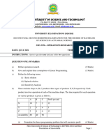 SMS 3350 Operations Research