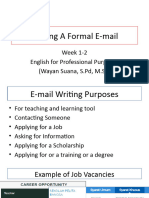 Writing Formal E-Mails