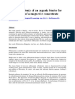 Laboratory Study of An Organic Binder For Palletization of A Magnetite Concentrate