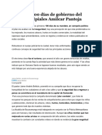 Primeros 100 Días de Gobierno Del Alcalde de Ipiales Amilcar Pantoja