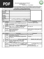 Education International School Weekly Plan