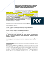 Convenio para La Formulación y Evaluación de Proyectos de Inversión Publica de Competencia Municipal Exclusiva Entre La Municipalidad Distrital de Imaza y El Gobierno Regional de Amazonas