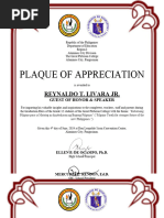 Plaque of Appreciation