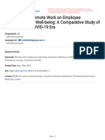 The Impact of Remote Work On Employee Productivity and Well-Being - A Comparative Study of Pre - and Post-COVID-19 Era